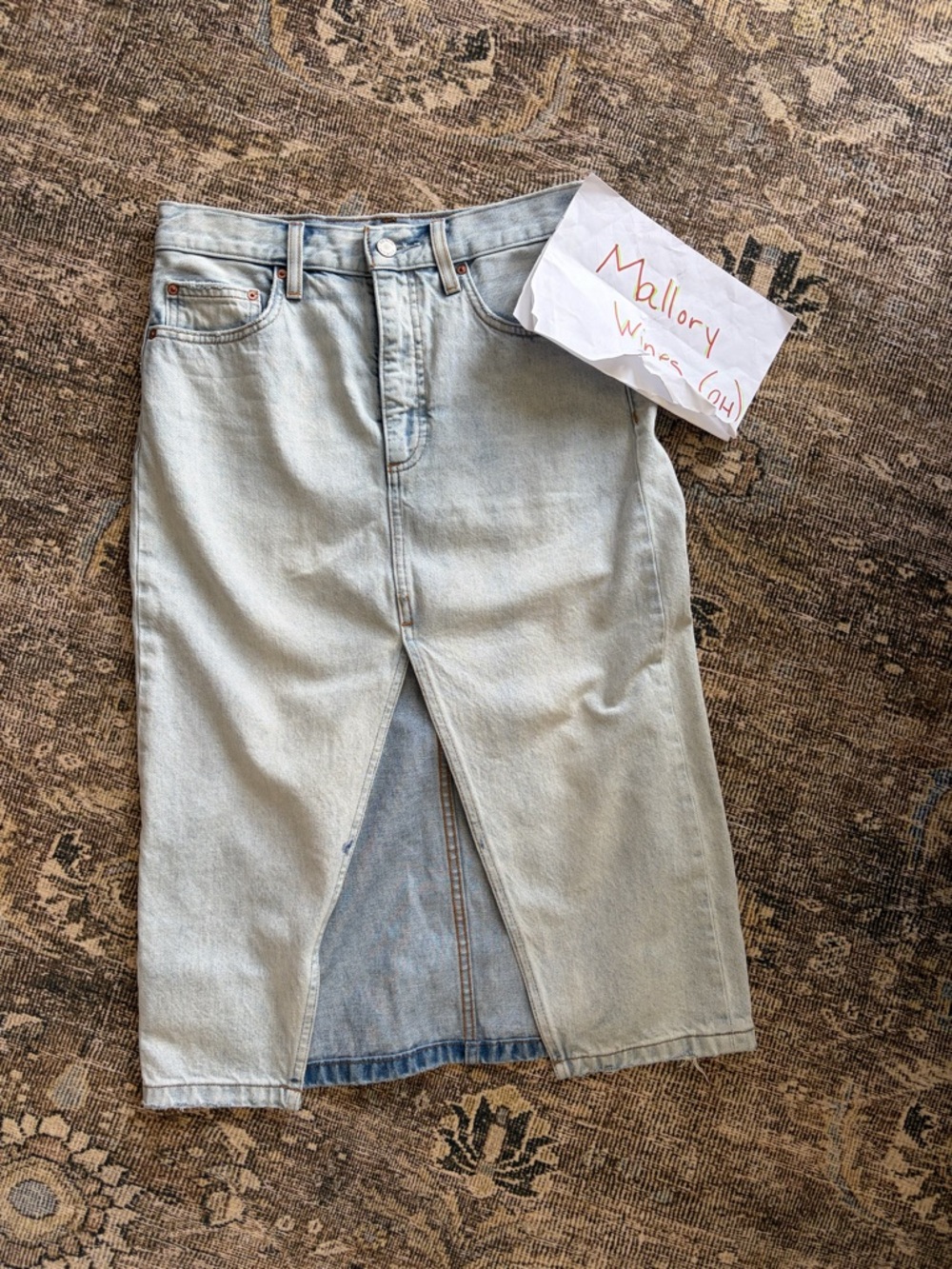 Denim Forum Light Blue Denim Pencil Skirt